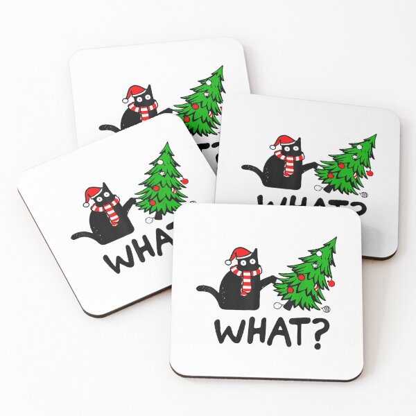 Item preview, Funny Black Cat Knocking Over Christmas Tree What? designed and sold by ostenlee.