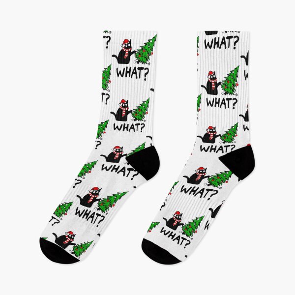 Item preview, Funny Black Cat Knocking Over Christmas Tree What? designed and sold by ostenlee.