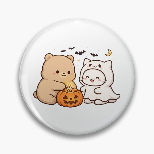 Item preview, Cute Bear and Cat Halloween Pumpkin Friends designed and sold by ArchanaKatoch.