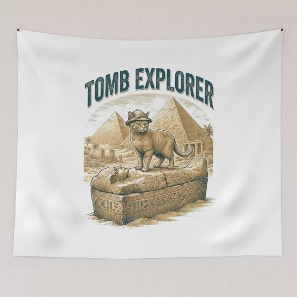 Item preview, Tomb Explorer Funny Mummy Movie Adventure Movie Cat Lover Explorer Gift designed and sold by FurRealStudioCo.