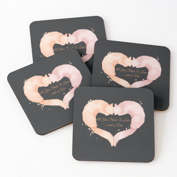 Item preview, All You Need Is Love And A Cat Cute Watercolor Cats Heart    designed and sold by VibeShift Studio.