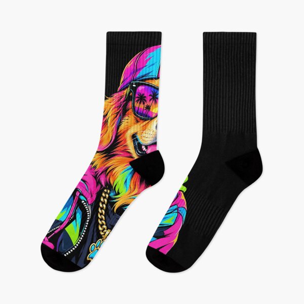 Item preview, Neon Hip Hop Dog with Sunglasses Retro Streetwear Vibes designed and sold by ArcaneArtistry.