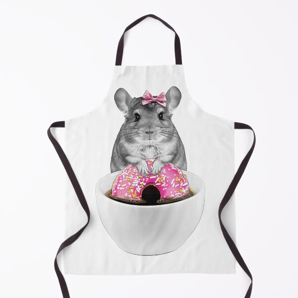 Item preview, Black and White Chinchilla with Pink Donut designed and sold by PLisasPets.