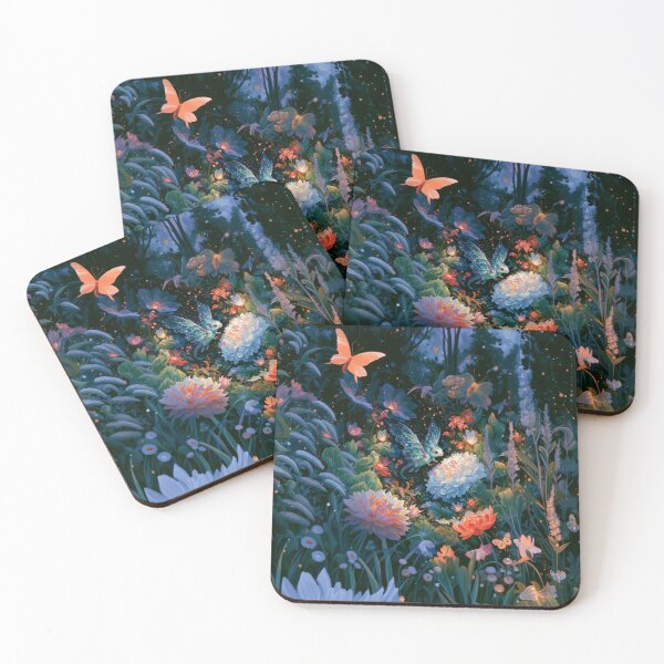 Item preview, A tiny Fae Dragon fluttering through a magical flower garden filled with glowing butterflies, Fantasy & Mythological Creatures designed and sold by CDC40.