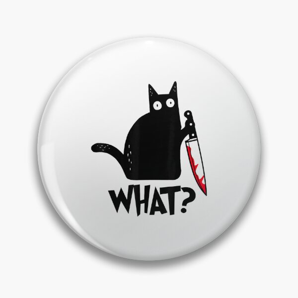 Item preview, What Black Cat With Knife Funny Halloween Humor designed and sold by Mind-Drift.