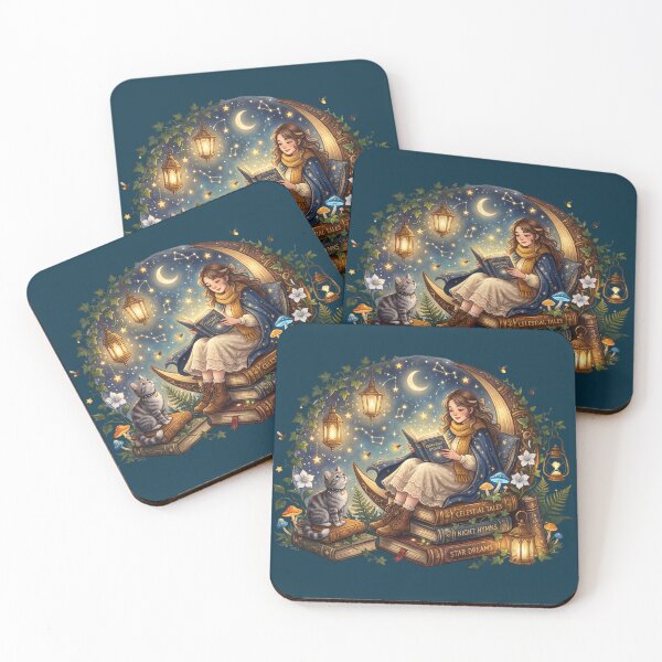 Item preview, Stargazing Book Lover Cottagecore Illustration designed and sold by SebastianSpace.