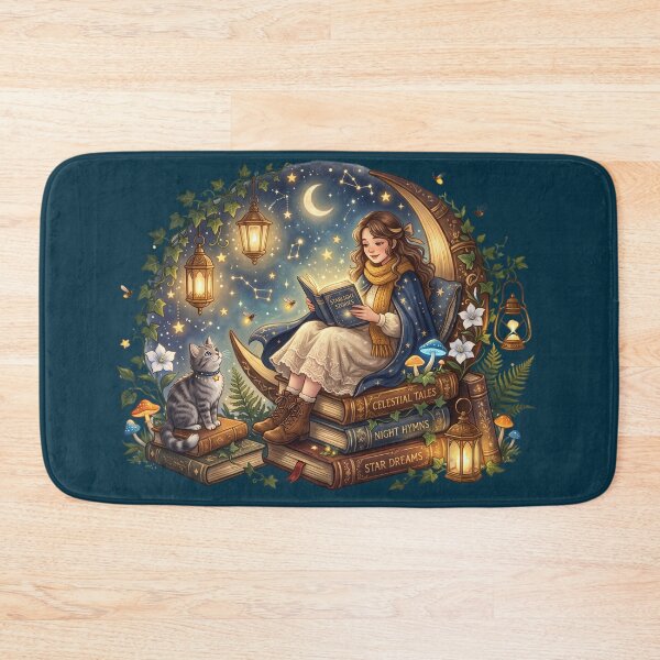 Item preview, Stargazing Book Lover Cottagecore Illustration designed and sold by SebastianSpace.