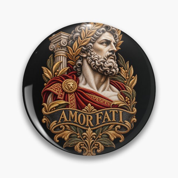 Item preview, Amor Fati Roman Statue Embroidery – Latin Motto Classical Art designed and sold by Emoji Emblems.