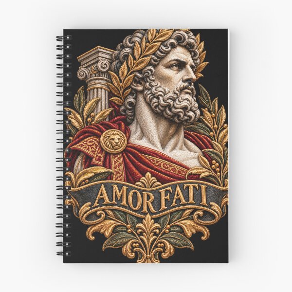 Item preview, Amor Fati Roman Statue Embroidery – Latin Motto Classical Art designed and sold by Emoji Emblems.