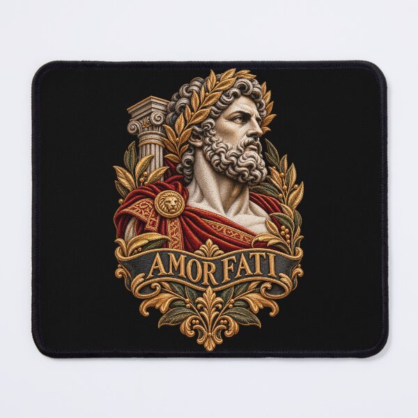 Item preview, Amor Fati Roman Statue Embroidery – Latin Motto Classical Art designed and sold by Emoji Emblems.