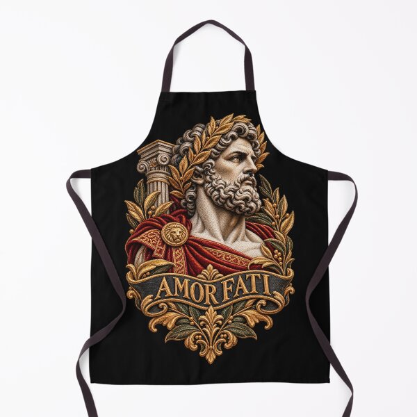 Item preview, Amor Fati Roman Statue Embroidery – Latin Motto Classical Art designed and sold by Emoji Emblems.