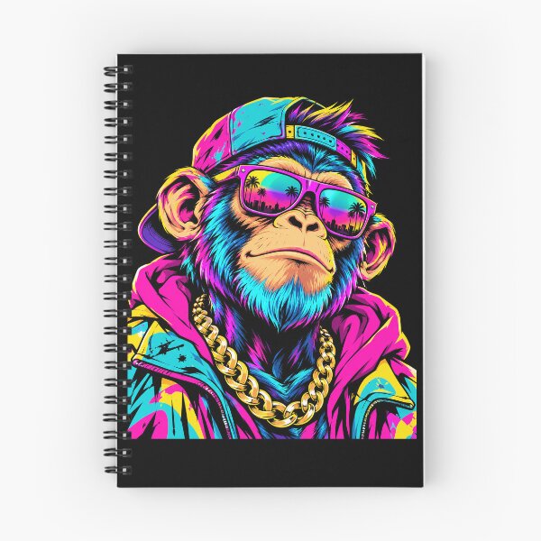 Item preview, Neon 80s Hip Hop Monkey with Sunglasses and Gold Chain designed and sold by ArcaneArtistry.