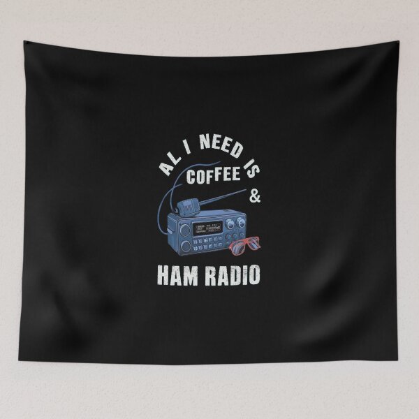 Item preview, Vintage Ham Radio And Coffee Slogan Graphic Art designed and sold by HarroBlank.