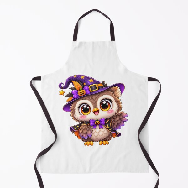 Item preview, Cute Halloween Owl Witch – Kawaii Spooky Owl with Witch Hat & Pumpkin designed and sold by Pixanova.