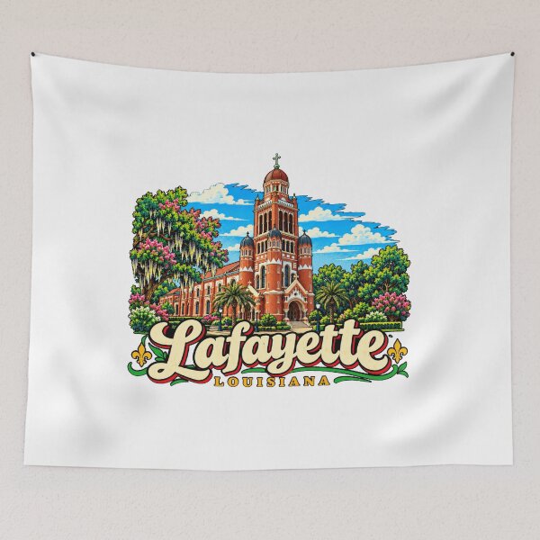 Artikelvorschau, Handgezeichnetes Souvenir aus Lafayette, Louisiana – Geschenk zu den Wahrzeichen der Stadt entworfen und verkauft von MichaeIRellov.