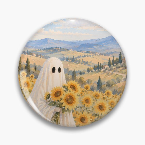 Item preview, Cottagecore Ghost Watercolour in Sunflower Field Tuscany designed and sold by Jozefin's Studio.