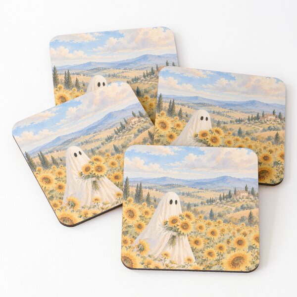 Item preview, Cottagecore Ghost Watercolour in Sunflower Field Tuscany designed and sold by Jozefin's Studio.