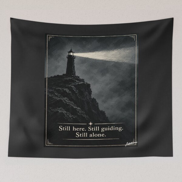 Item preview,  Lone Lighthouse Minimalist Art, Light Cutting Through Fog designed and sold by Artisticanvas.