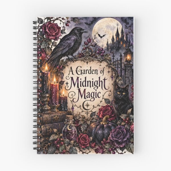 Item preview, A Garden of Midnight Magic – Gothic Raven, Black Cat & Moonlight Halloween Art designed and sold by blankTeeShirt.