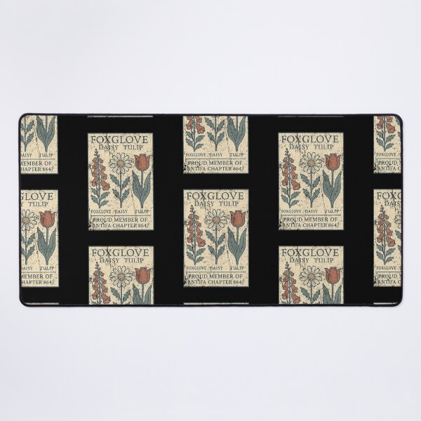 Item preview, Foxglove Daisy Tulip Vintage Botanical Flower Chart Anti Fascist Political Parody designed and sold by RamonaTeal.