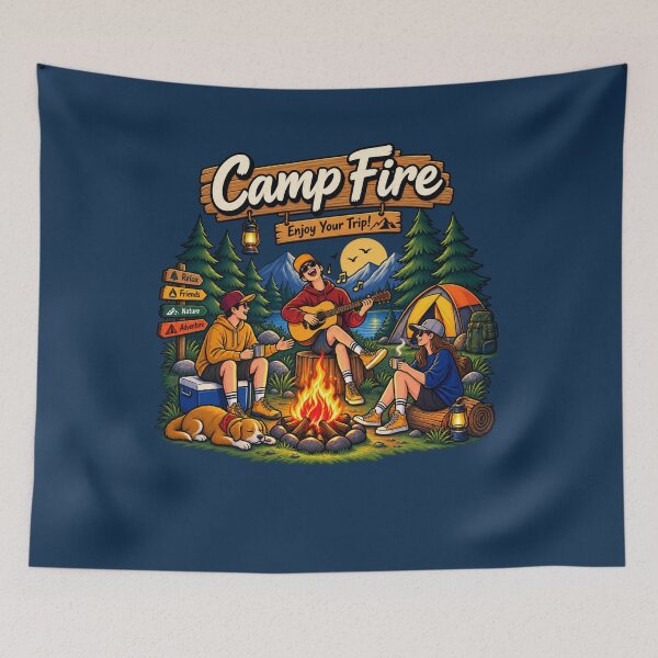 Item preview, Camp Fire – Enjoy Your Trip! Outdoor Adventure Camping Design designed and sold by waikibi ⭐⭐⭐⭐.