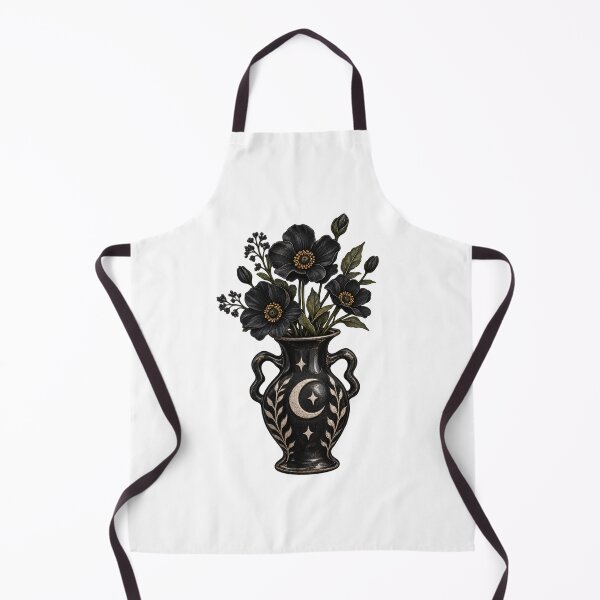 Item preview, Gothic Black Flower Vase with Moon & Stars designed and sold by  ADBIB Design.