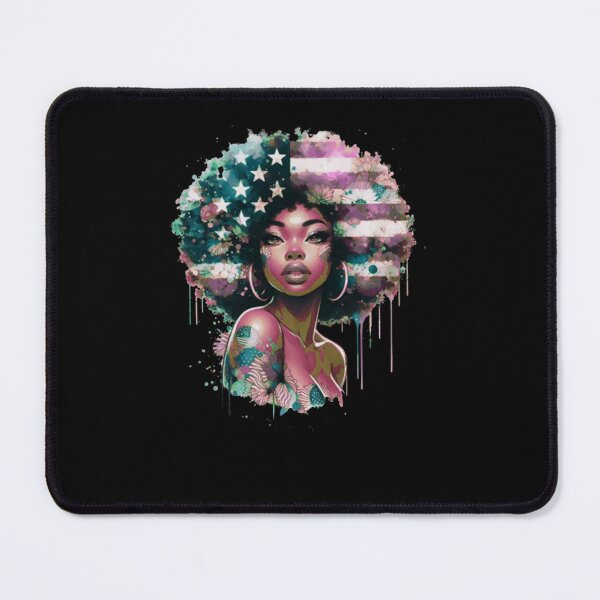 Item preview, Patriotic Afro Woman Watercolor US Flag Stars Art designed and sold by HarroBlank.