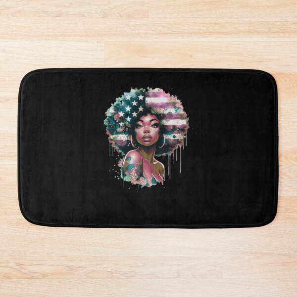 Item preview, Patriotic Afro Woman Watercolor US Flag Stars Art designed and sold by HarroBlank.