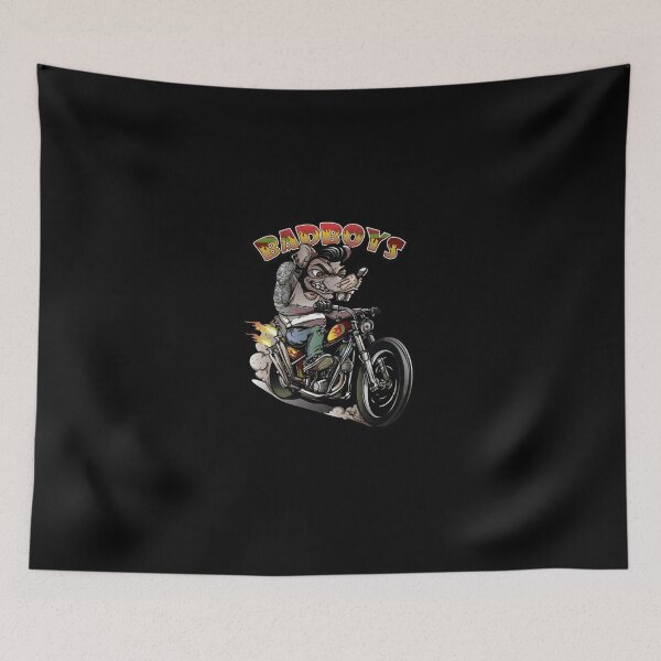 Item preview, Edgy Cartoon Rat Biker Custom Chopper Motorcycle Art designed and sold by HarroBlank.