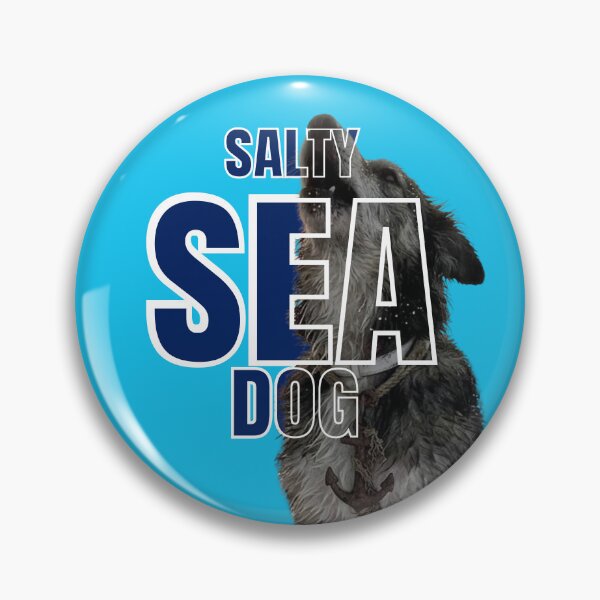 Item preview, Salty Sea Dog Modern Nautical Sailor Dog Graphic Art designed and sold by DreamBig-Shop.
