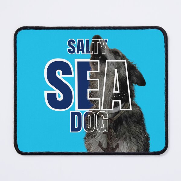 Item preview, Salty Sea Dog Modern Nautical Sailor Dog Graphic Art designed and sold by DreamBig-Shop.
