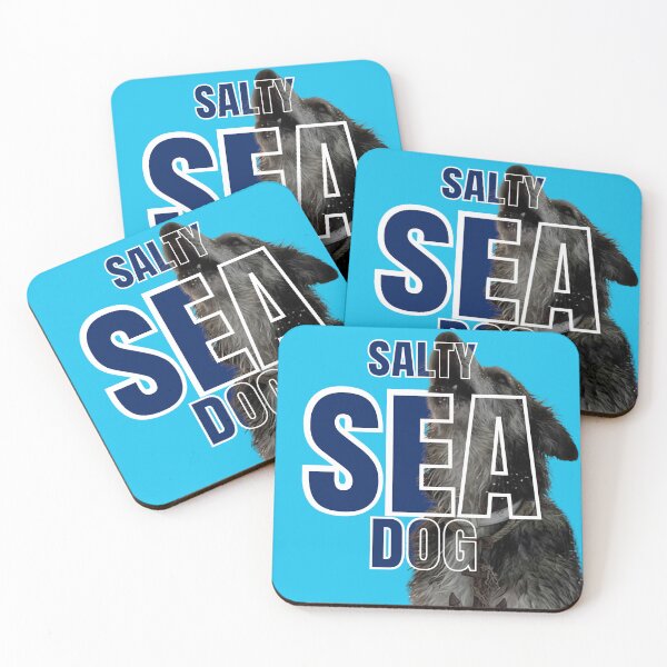 Item preview, Salty Sea Dog Modern Nautical Sailor Dog Graphic Art designed and sold by DreamBig-Shop.