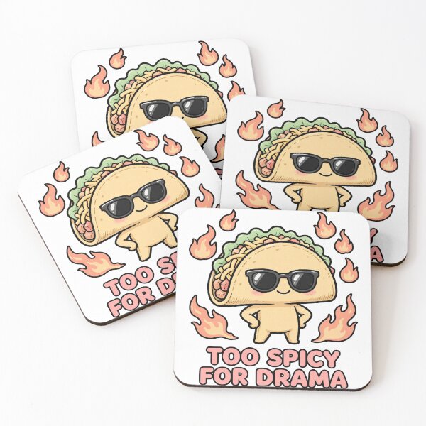 Item preview, Cute Chibi Flaming Taco Sunglasses Too Spicy For Drama Sticker designed and sold by xiaoxiaochibi.