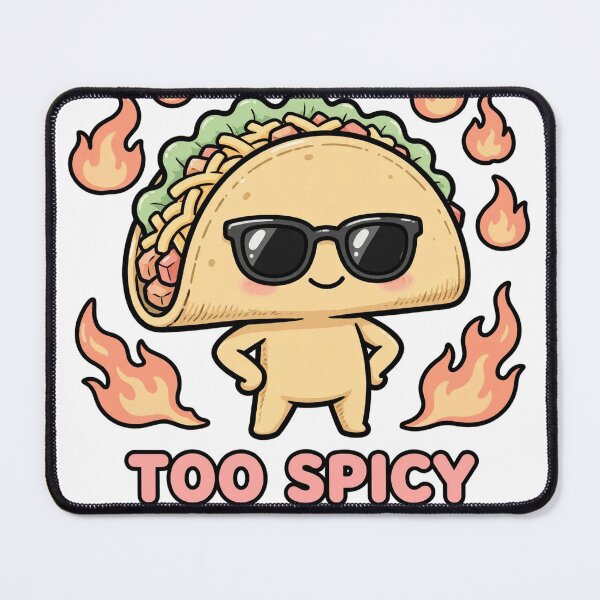 Item preview, Cute Chibi Flaming Taco Sunglasses Too Spicy For Drama Sticker designed and sold by xiaoxiaochibi.