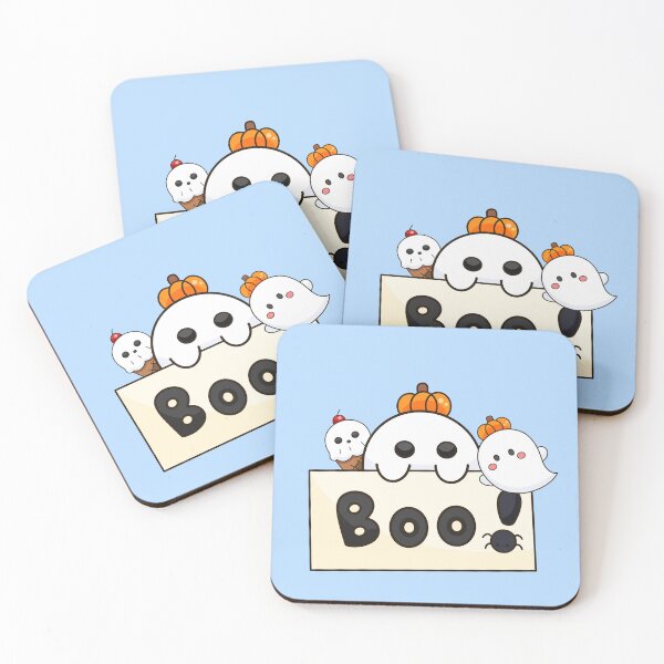 Item preview, Cute Kawaii Ghost Boo Halloween Illustration designed and sold by Porpor Artwork.