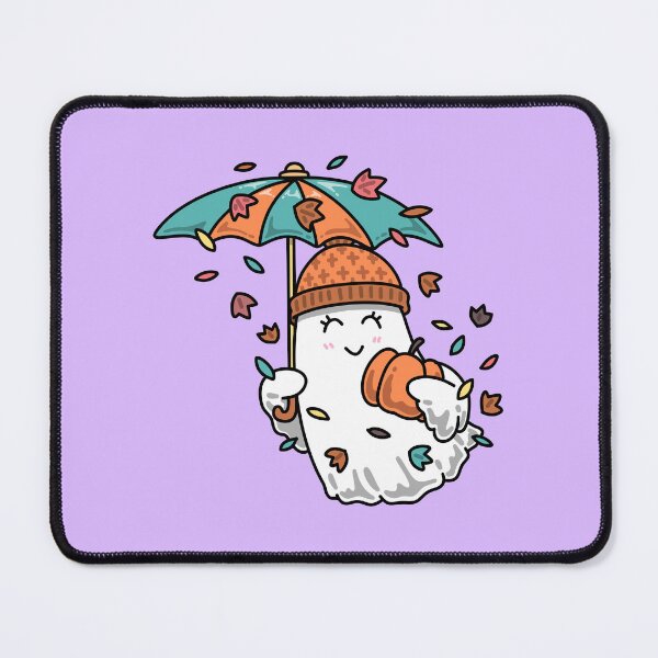 Item preview, Cute Ghost With Umbrella And Pumpkin Autumn Art designed and sold by SolutionsArt.
