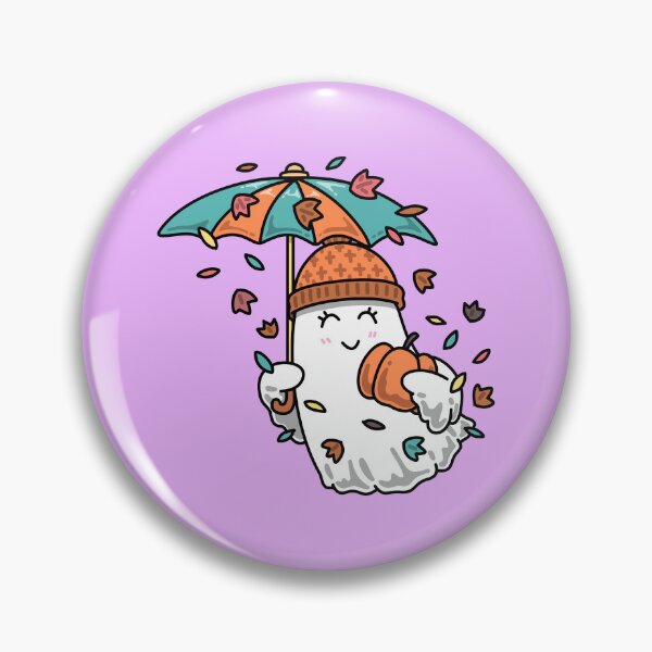 Item preview, Cute Ghost With Umbrella And Pumpkin Autumn Art designed and sold by SolutionsArt.
