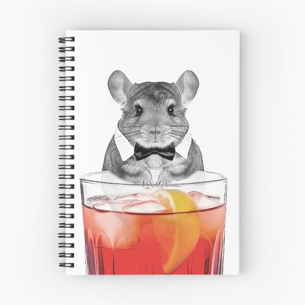 Item preview, Black and White Chinchilla with Negroni Red Cocktail designed and sold by PLisasPets.