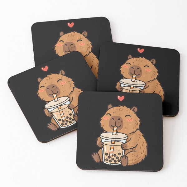 Item preview, Capybara Boba Tea Valentine Animal Lover designed and sold by Mind-Drift.