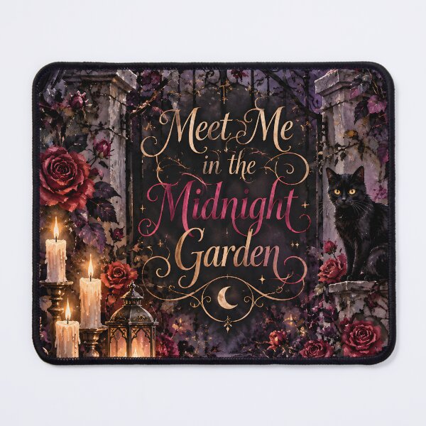Item preview, Meet Me in the Midnight Garden – Gothic Halloween Raven, Black Cat & Roses designed and sold by blankTeeShirt.