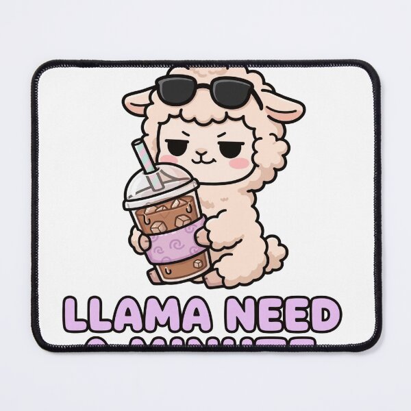 Item preview, Sassy Chibi Llama Iced Coffee Llama Need A Minute Sticker designed and sold by xiaoxiaochibi.