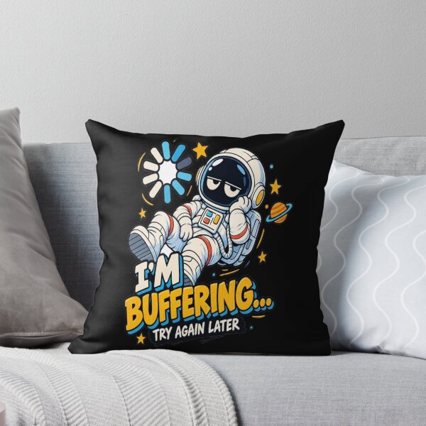 Item preview, I'm Buffering Try Again Later Funny Astronaut Sticker designed and sold by MarceBersi.