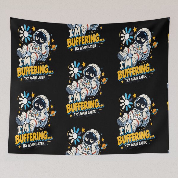 Item preview, I'm Buffering Try Again Later Funny Astronaut Sticker designed and sold by MarceBersi.