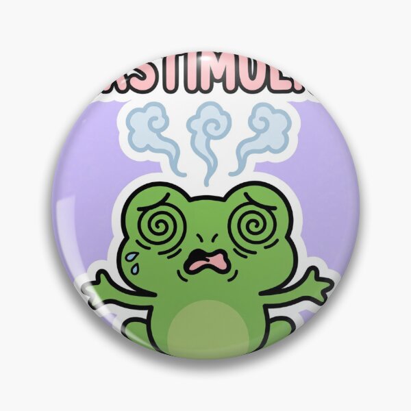 Item preview, Overstimulated — Funny Frazzled Frog Sticker designed and sold by SniffGiggle.