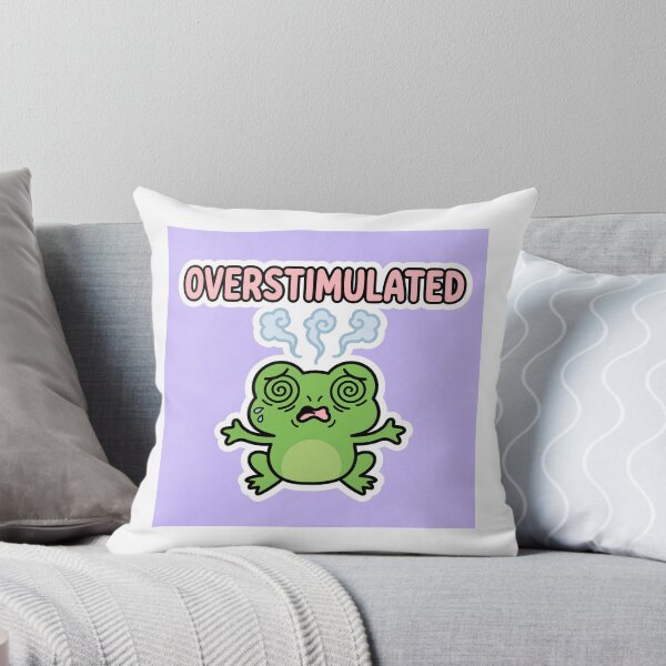 Item preview, Overstimulated — Funny Frazzled Frog Sticker designed and sold by SniffGiggle.