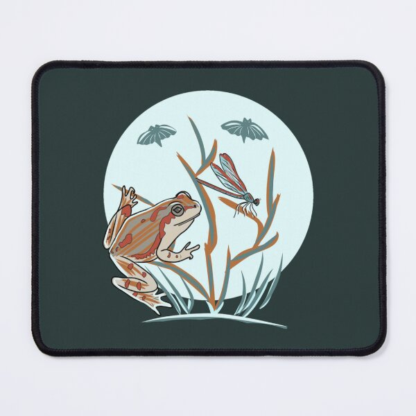 Item preview, Frog Goblincore and dragonfly night illustration cottagecore nature moon art designed and sold by LeshanArt.