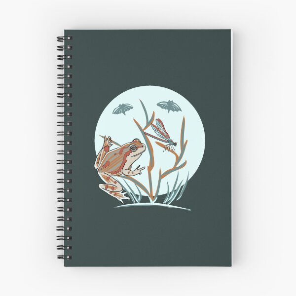 Item preview, Frog Goblincore and dragonfly night illustration cottagecore nature moon art designed and sold by LeshanArt.