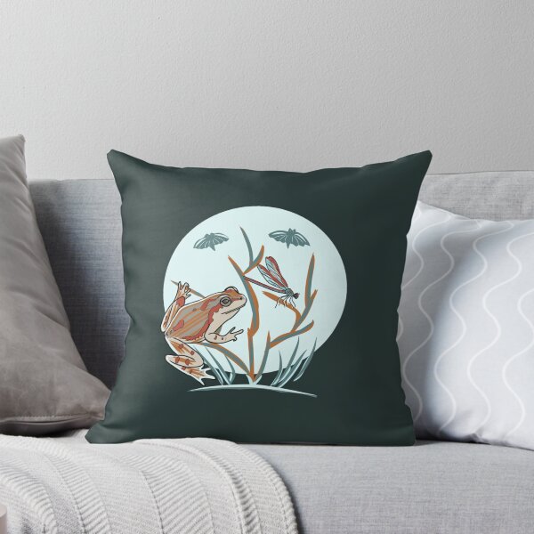 Item preview, Frog Goblincore and dragonfly night illustration cottagecore nature moon art designed and sold by LeshanArt.