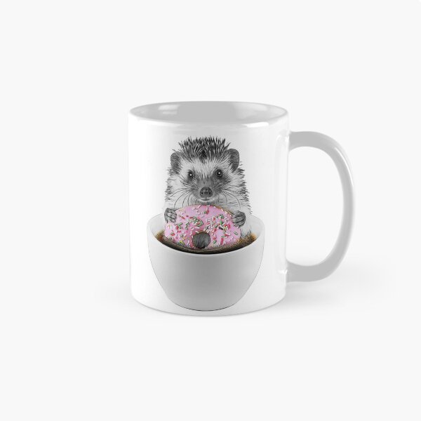 Item preview, Black and White Hedgehog with Pink Donut designed and sold by PLisasPets.
