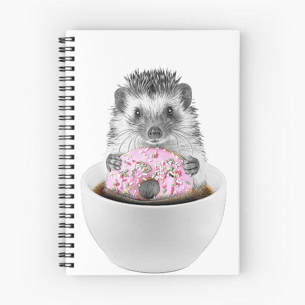 Item preview, Black and White Hedgehog with Pink Donut designed and sold by PLisasPets.